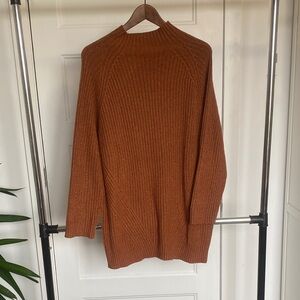 Ardene Ribbed Turtleneck Sweater - Rust Brown